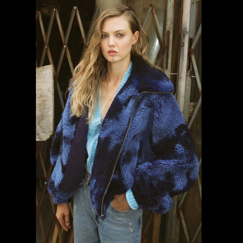 Urban Outfitters Olivia Tie-Dye Sherpa Jacket